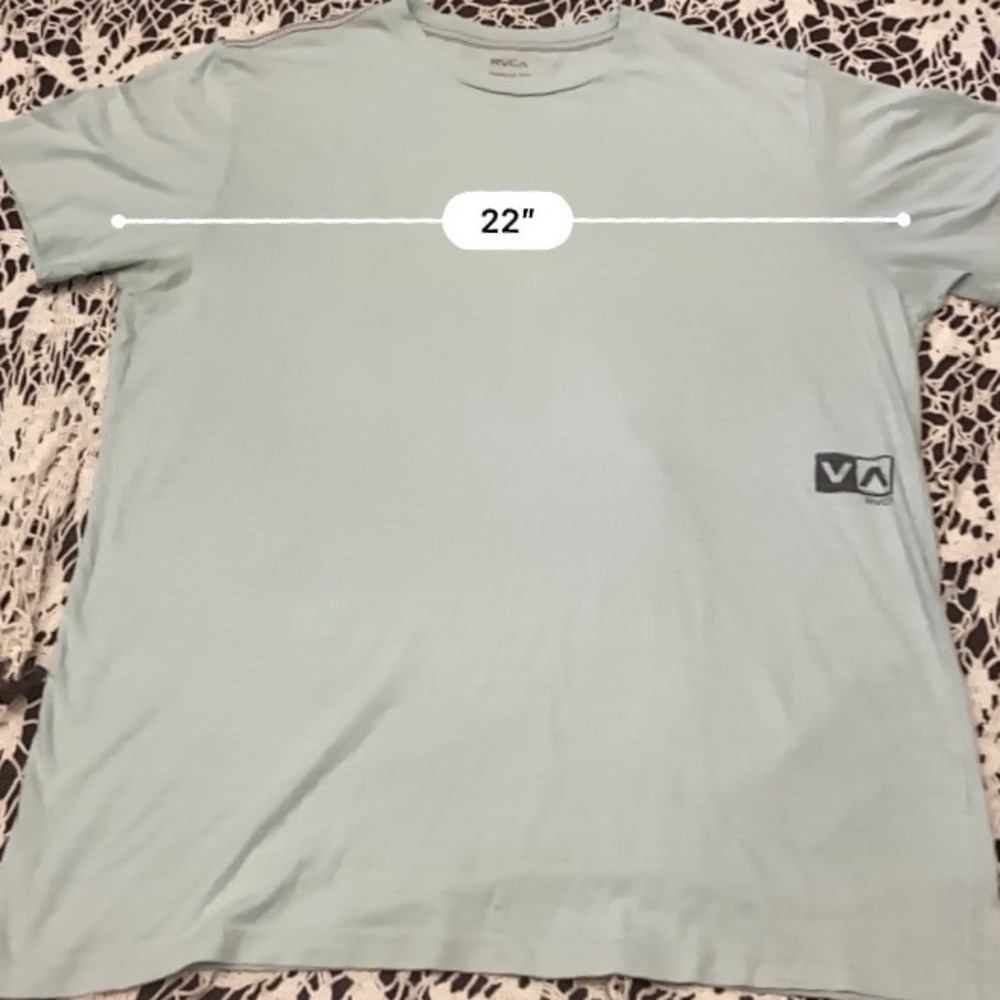 RVCA Vintage Dye T-Shirt Mens XL Light Blue VA Logo Graphic Short Sleeve Tee - Picture 6 of 6